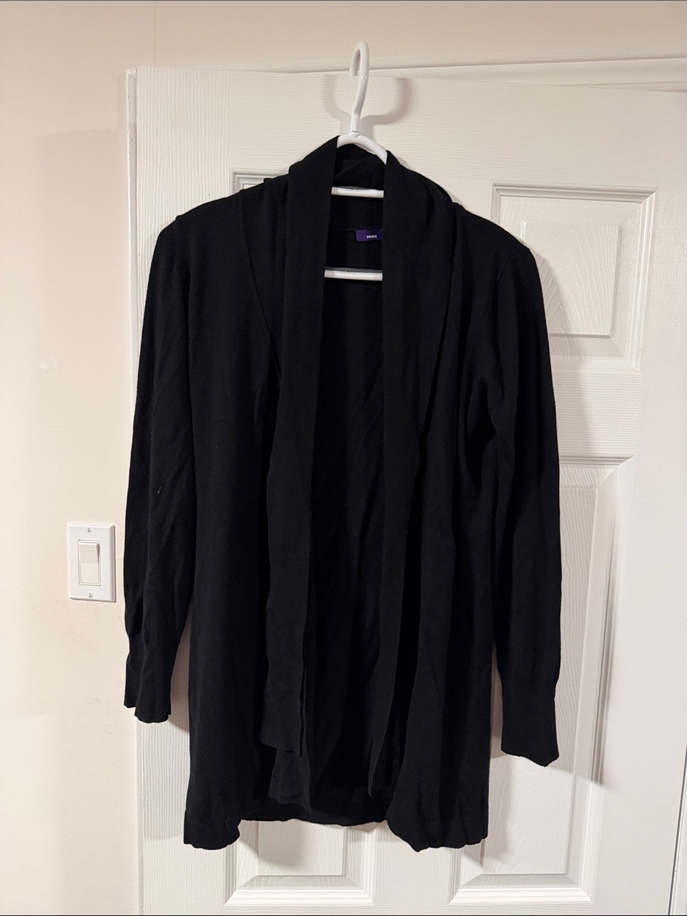 Mexx Black Open-Front Draped Cardigan